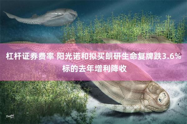 杠杆证券费率 阳光诺和拟买朗研生命复牌跌3.6% 标的去年增利降收