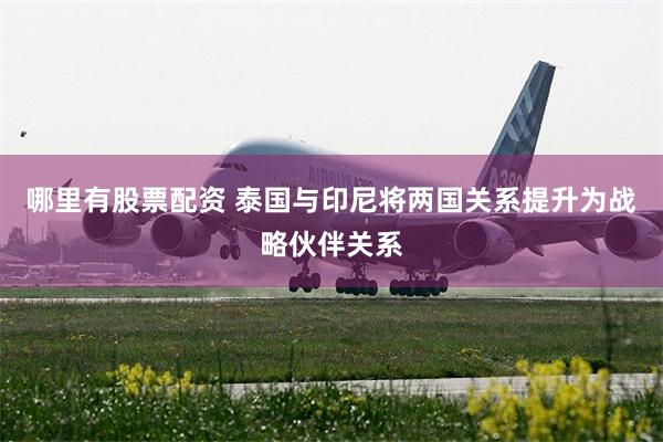 哪里有股票配资 泰国与印尼将两国关系提升为战略伙伴关系