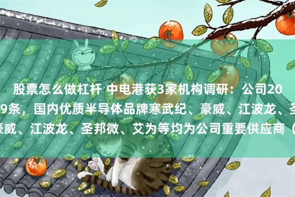 股票怎么做杠杆 中电港获3家机构调研：公司2024年末授权产品线为139条，国内优质半导体品牌寒武纪、豪威、江波龙、圣邦微、艾为等均为公司重要供应商（附调研问答）