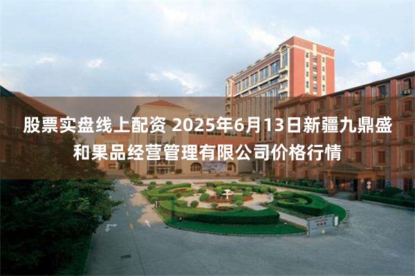 股票实盘线上配资 2025年6月13日新疆九鼎盛和果品经营管理有限公司价格行情