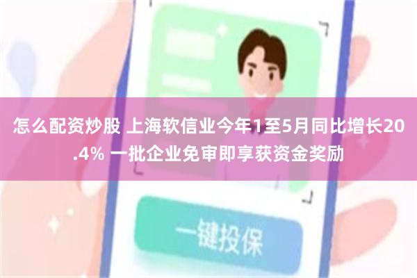 怎么配资炒股 上海软信业今年1至5月同比增长20.4% 一批企业免审即享获资金奖励