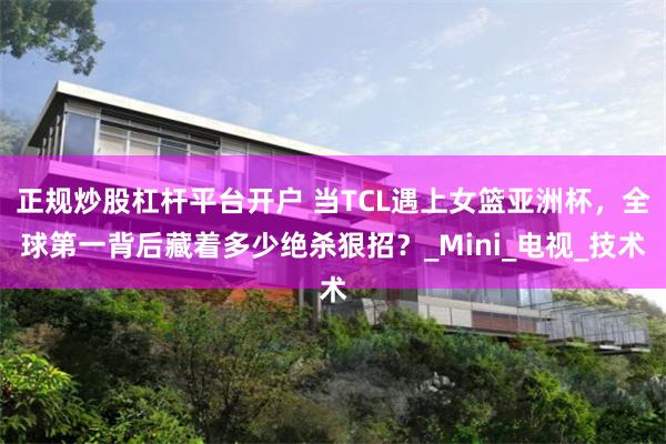 正规炒股杠杆平台开户 当TCL遇上女篮亚洲杯，全球第一背后藏着多少绝杀狠招？_Mini_电视_技术